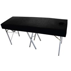 SALON FIRST Couch / bed cover with face hole - black